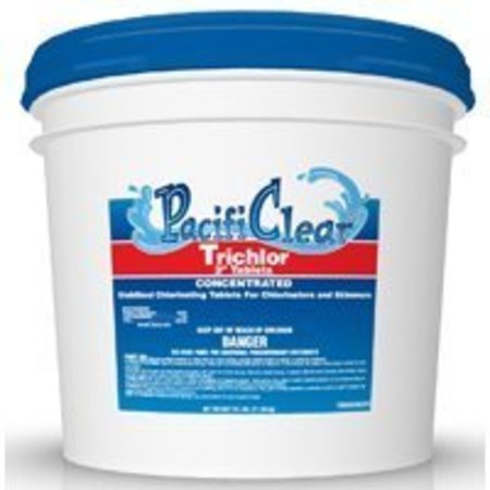 PACIFICLEAR PacifiClear F008025025PC Trichlor Chlorine Sanitizer, Tablet, 25 oz Pail F008025025PC